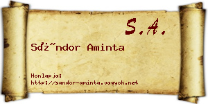 Sándor Aminta névjegykártya
